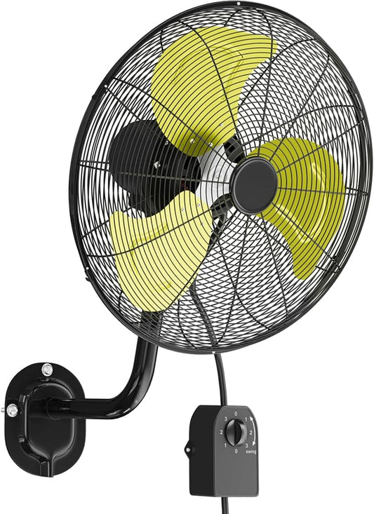 Uthfy 16" Wall Mount Fan,5200CFM High Velocity Wall Fan with 3-Speed,Outdoor Heavy Duty Industrial Oscillating Fan,Ideal for Patio,Garage,Shop,Warehouse,Factory,Greenhouse,Commercial,Porch,Indoor
