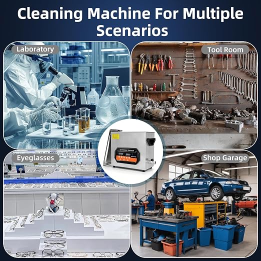 Ultrasonic Cleaner 6L 180W Digital Ultrasonic Cleaning Machine with Upgraded Degassing & Gentle Mode, 40kHz, with Heater & Timer for Tools, Jewelry, Watches, Glasses, Dentures, Small Parts