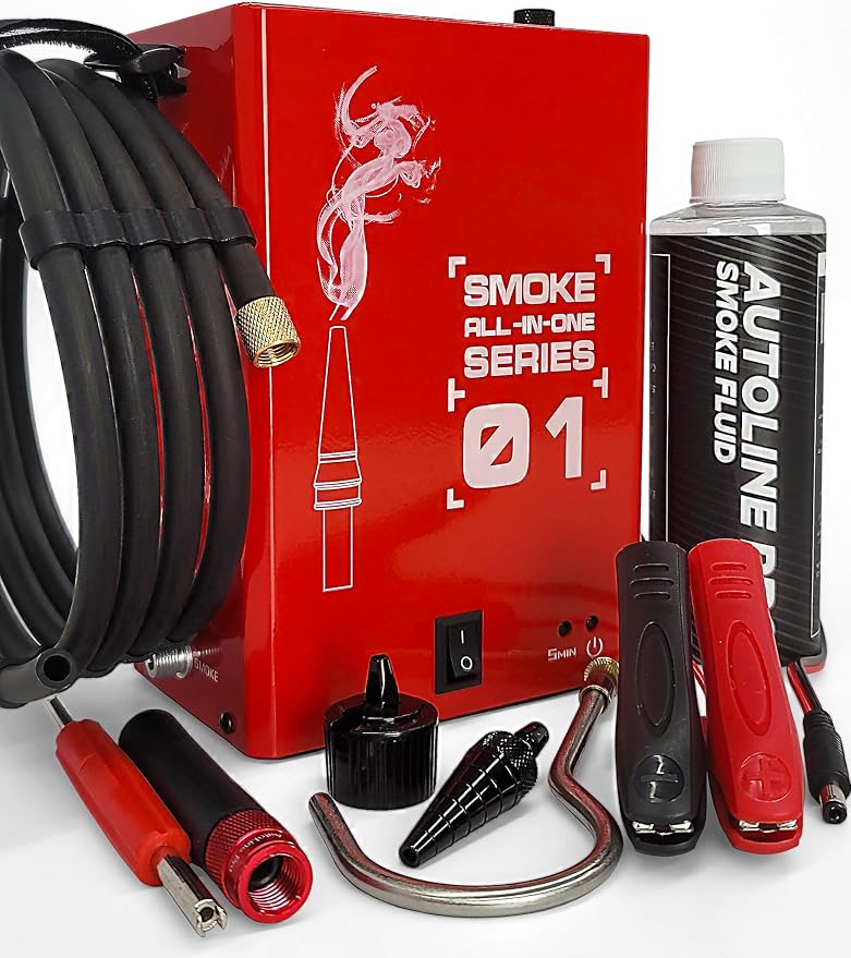 AutoLine Pro Automotive EVAP Smoke Machine Model 01 Built-in Air Compressor for EVAP, Vacuum, and More Leak Testing Diagnostic Vacuum Leak Detection Tester