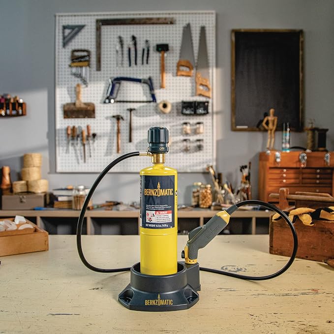 Bernzomatic FirePoint Creator Tool, Precision Flame Hand Torch for use with Bernzomatic MAP-Pro or Propane Fuel (Firepoint Tool) | Adjustable Precision Flame, 41 Hose, Fuel Stand and Torch Dock, Compatible with Map-Pro and 14.1/16 Propane, 3-Yr Warranty