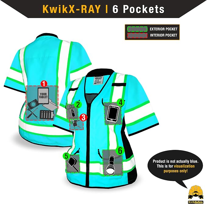 KwikSafety - Charlotte, NC - GODMOTHER Class 3 Safety Vest for Women - LOOSE FIT - ANSI OSHA Compliant Reflective Work Gear PPE/Yellow Large