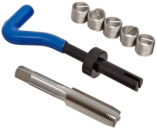 E-Z LOK EK31310 Helical Thread Repair Kit for Metal 304 Stainless Steel Wire Threaded Inserts, 9/16"-18 Thread Size, 0.563" Installed Length, Pack of 5