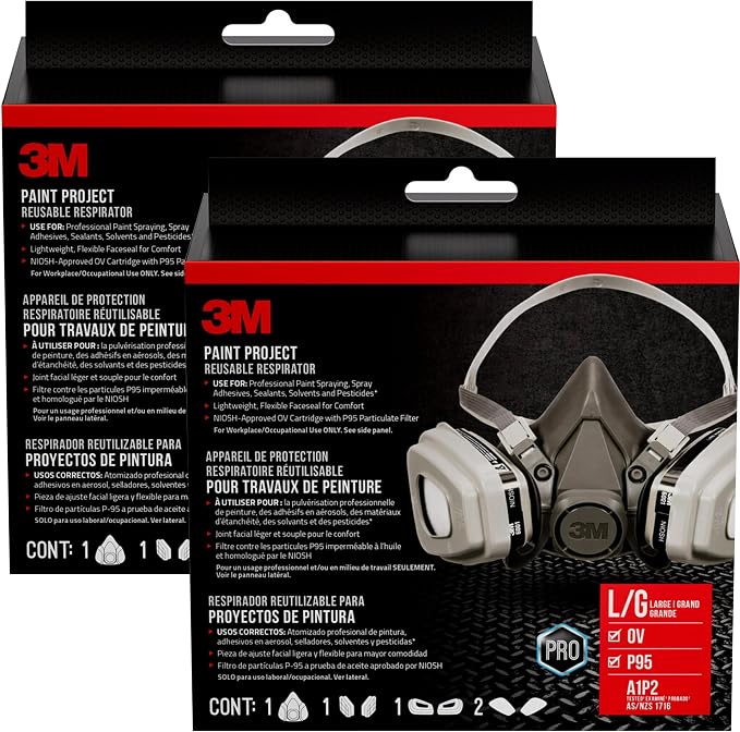 3M P95 / Organic Vapor Paint Project Reusable Respirator 6311, Large Size, NIOSH-APPROVED