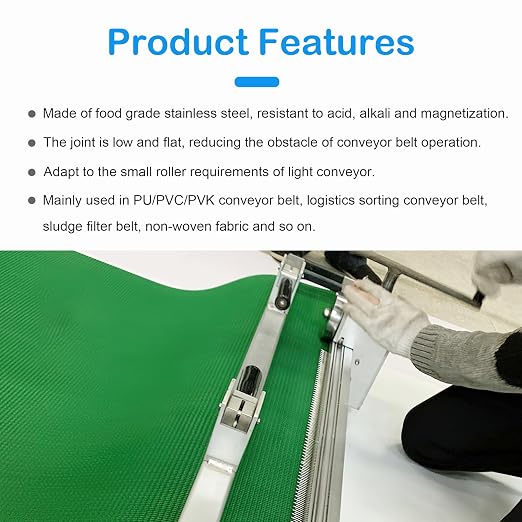 12'' U1 Conveyor Belt Splicer Stainless Steel Wire Hooks Belt Fastener PVC Conveyor Belt Joint Buckle Needle Buckle Belt Type （Box of 12）