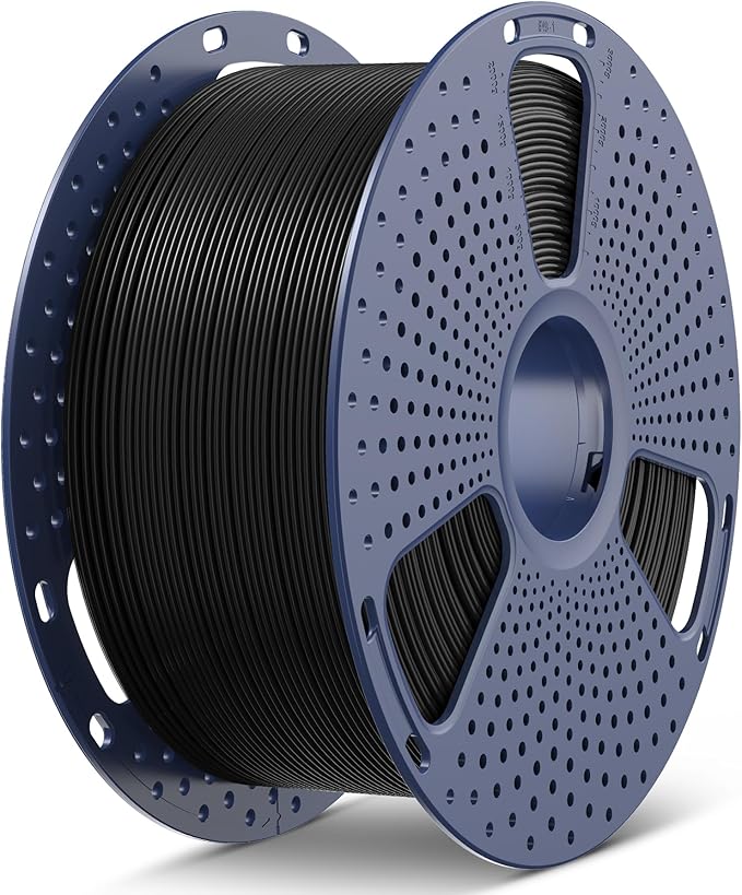 SUNLU Large Spool 3KG PLA Filament, 3D Printer Filament PLA 1.75mm, Less Stringing Good Layer Adhesion High Toughness, Big Roll Filament, 3kg Spool(6.6 lbs), Black