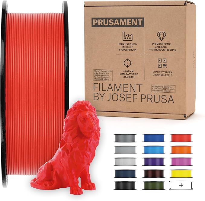 Prusament Premium PLA Lipstick Red 1.75mm 1kg 3D Printer Filament | PLA filament with ±0.02 mm precision, low warping, and reliable, tangle-free printing for beginners and professionals.
