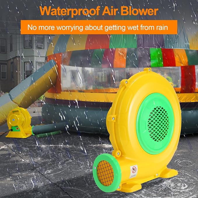 Bounce House Blower, 370W/0.5HP Commercial Air Blower with Double-Sided Fan Blade Design, Strong Wind and Great Heat Dissipation Properties for Bouncy Castle, Jump Slides, Arch, Inflatables