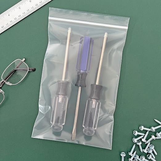Plymor 6" x 9" (Pack of 100), 4 Mil Heavy Duty Zipper Reclosable Plastic Bags