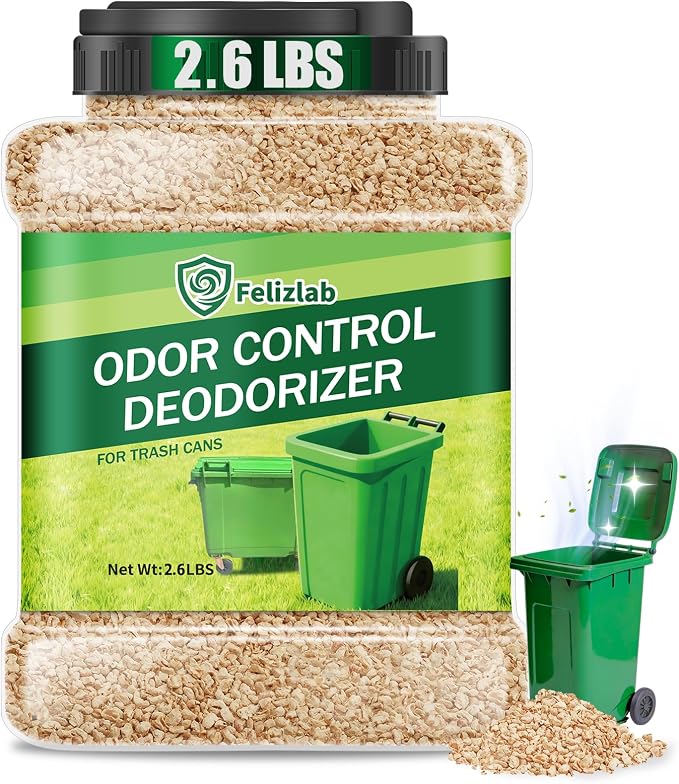 Outdoor Trash Can Deodorizer 2.6 lbs, Industrial Strength Garbage Odor Eliminator & Moisture Absorber for Trash Cans, Outdoor Waste Bins & Recycling Containers, Heavy Duty Long Lasting Odor Control