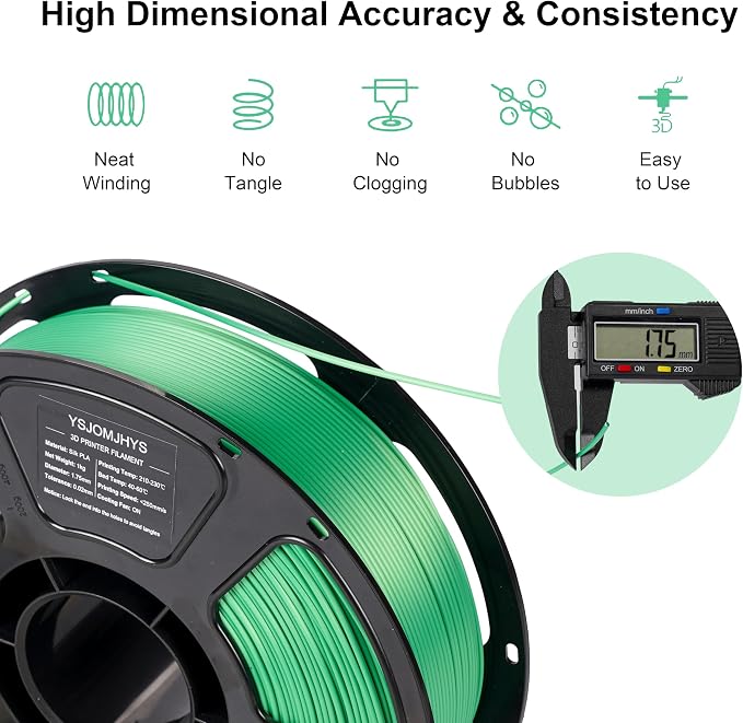 Silk PLA Filament 1.75mm Bundle 8x1KG, Shiny 3D Printer Filament Pack Accuracy +/- 0.02mm, Neatly Wound, Individually Vacuum Packed, Silky 3D Printing Filament for Most FDM 3D Printers