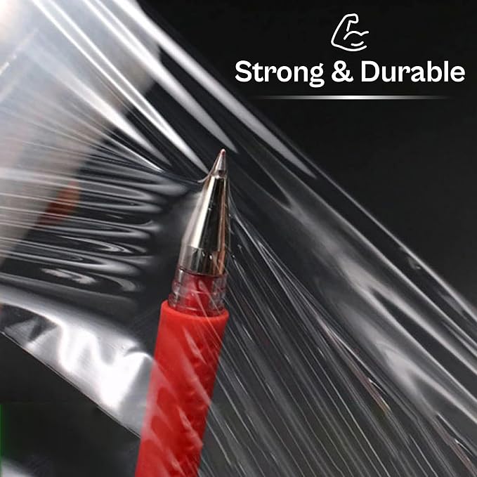 PSBM Mini Stretch Wrap with Extended Core Handles, 18 Rolls 3 Inch x 1000 Feet 90 Gauge Heavy Duty Clear Plastic Wrap Industrial Strength Shrink Film for Moving, Packing & Shipping
