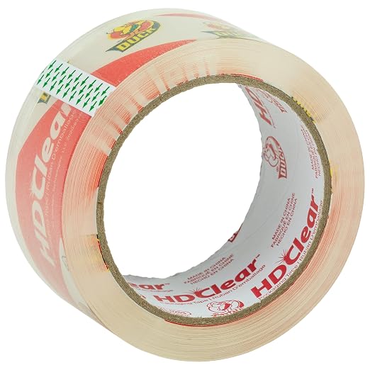 Duck HD Clear Packing Tape Refills-6 Rolls of Heavy Duty Shipping and Moving Packing Tape-Clear Strong Packaging-Tape for Boxes,Packing-and Moving Supplies-1.88 in. x 54.6 Yards (441962),(Pack of 6)