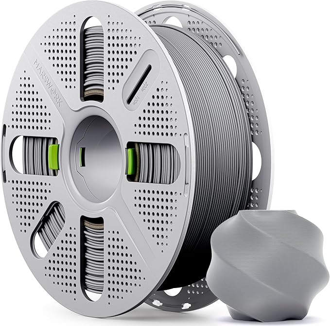 Matte Nardo Gray PLA Filament with Quick-Swap Reusable Spool 1kg (2.2lbs), 1.75mm 3D Printing Filament, Compatible with Bambu Lab 3D Printers