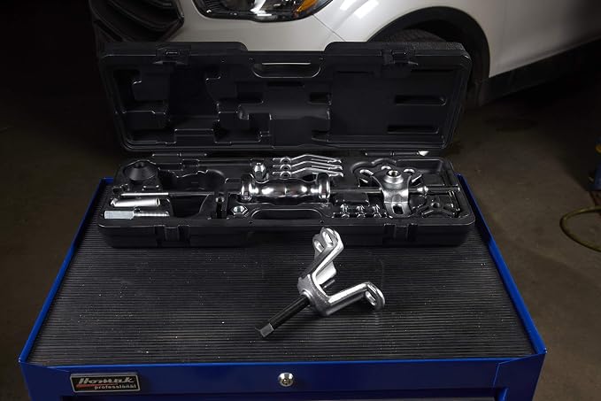 OTC 4579 9-Way Slide Hammer Puller Set with 5 lb. Chrome Plated Hammer, Multiple Puller Attachments Suitable for a Wide Variety of Pulling Jobs, and a Sturdy Blow-Molded Carrying Case