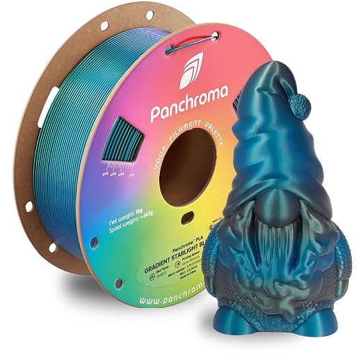 Polymaker Panchroma PLA Filament 1kg, Gradient 3D Printing Filament 1.75mm | Starlight Blue-Green, Neatly Wound PLA for Easy Print & Smooth Feeding. Compatible with Bambu Lab & Most 3D Printers