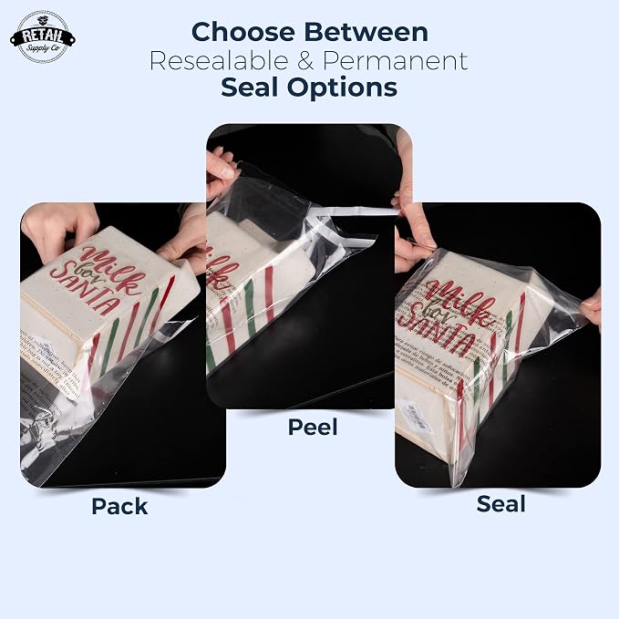 Poly Bags w Suffocation Warning 8x10-200 Pack Clear Packaging Resealable