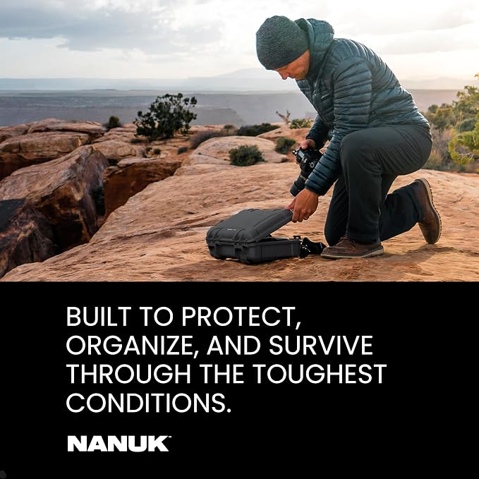 NANUK 915 Pro Photo Kit – Compact Waterproof Travel Camera Hard Case with Padded Dividers, 13.8” x 9.3” x 6.2” – Dustproof and Impact Resistant, Airline Carry-On Approved – Black