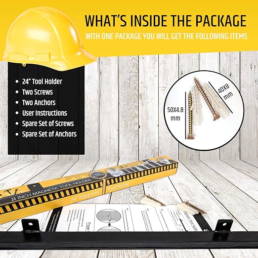 HMmagnets 24" Heavy-Duty Magnetic Tool Holder (Upgraded Version) - Extremely Powerful Magnetic Pull Force to Hold Heavy Tools - Professional Space-Saving Magnetic Bar - Tool Organizer Rack/Strip