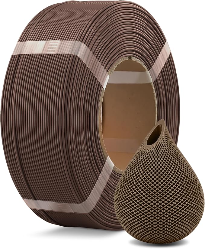 OVERTURE High Speed PLA Filament Refill 1.75mm, Rapid PLA Spoolless 3D Printing Filament, 1kg (2.2lb) Refilament for Bambu Lab, Accuracy +/- 0.02mm, Fit Most FDM Printers (Chocolate)