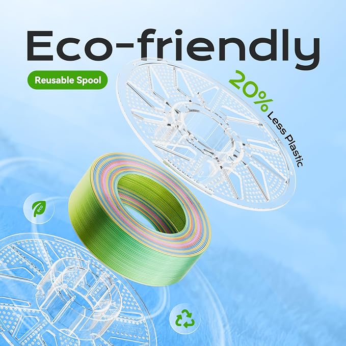 Chitu Systems Conjure Tricolor Silk PLA Filament, Christmas Green Gold Orange PLA, Using Reusable Spool Compatible with Bambulab Refill Filament, Diameters 1.75±0.02 mm 3D Printer Filament 1KG/2.2lb