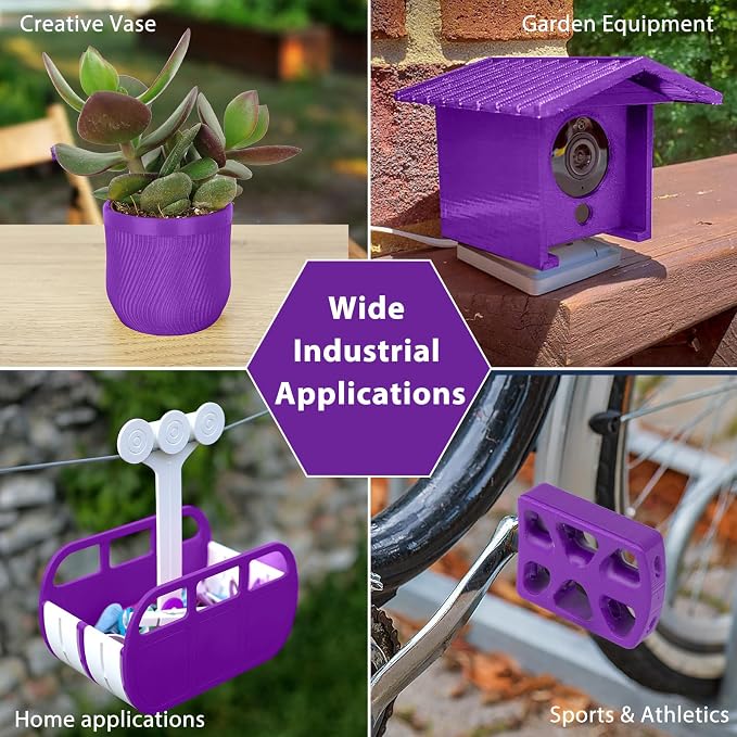 ASA Filament 1.75mm, UV/Heat Resistant/Weather Resistant ASA 3D Printer Filament, Perfect for Printing Outdoor Functional Parts, Purple Filament 1kg(2.2lbs) Spool