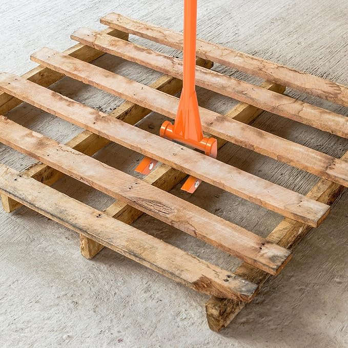Pallet Buster Tool, Insaga Deck Board Removal Tool with Thick 3mm Handle 50'', Full welded Pallet Breaker Tool, Articulating Pivoting Head Deck Wrecker, Capacity up to 250 lbs