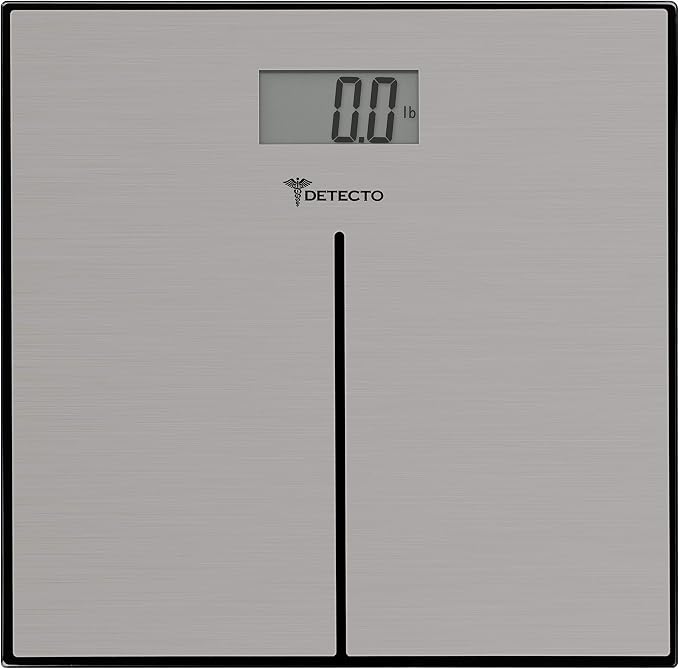 Detecto D133 Deluxe Modern Stainless Steel Body Weight Bathroom Scale, Digital LCD Display, 400lb Capacity