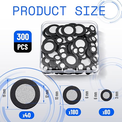 Kingdder 300 Pcs 3D Magnetic Tracking Dot for Scanner Scanning Reference Point Marker Diffuse Reflection Positioning Targets for 3D Scanning (Inner 3.0/6.0/12.0 mm Outer 6/10/19 mm)