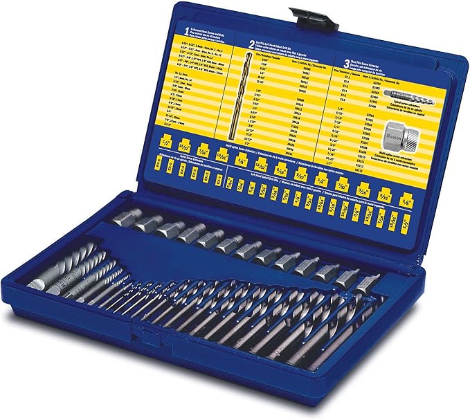 IRWIN Tools Hanson Screw Extractor and Drill Bit Set, 35 Piece, 11135ZR