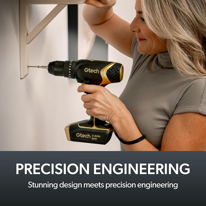 Gtech Combi Drill - Cordless Power Drill for DIY Projects, Home Tool Kit, and More - Includes Cordless Electric Drill Only