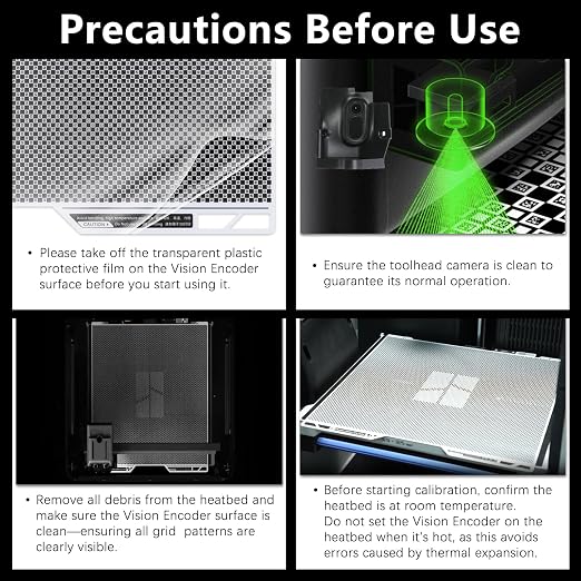 Original H2S/H2D/H2C Vision Encoder for Bambu Lab H2 Series, 50µm Ultra-Accuracy Calibration Plate, 5-Minute Calibration, Injection-Molded-Level 3D Print Quality, High-Precision Large-Size Prints