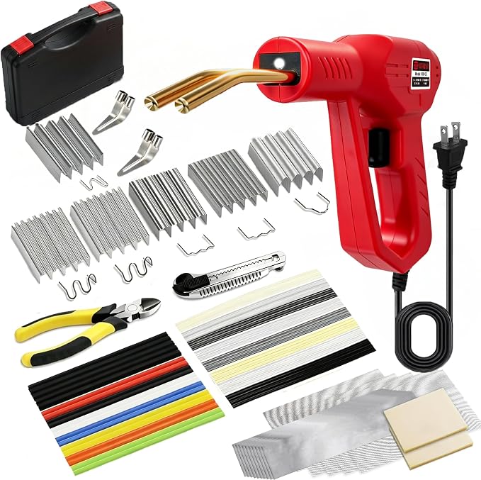 Upgraded 230W 2-in-1 Plastic Welder Kit,Hot Stapler Soldering Gun with 1200PCS Staples & 120PCS Welding Rods,Built-in Temperature Control Protector,With Better Hand Feel,Suitable for Most Plastics
