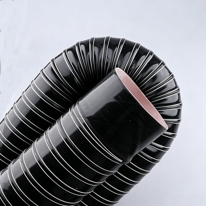 AC PERFORMANCE 3.5" ID Silicone Flexible Brake Cooling Air Ducting Induction Intake Pipe Hose with Cuff, Length 3 Meter (10 Feet), Black