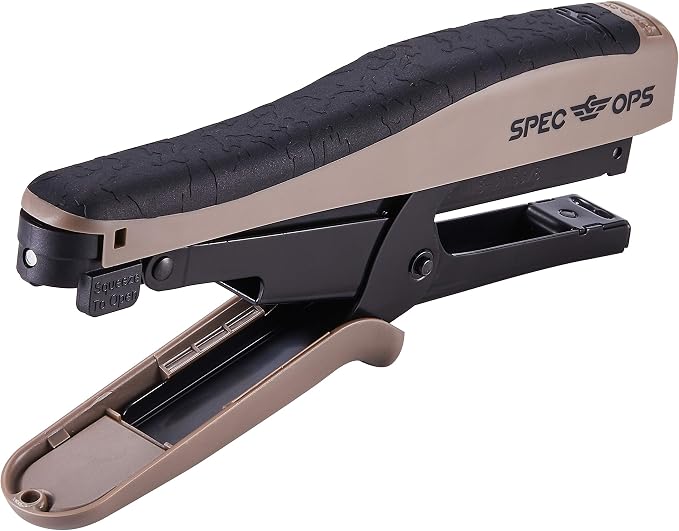 Spec Ops Tools Heavy Duty Plier Stapler for Packaging, Compatible with 3/8" and 1/4" Leg Length Staples, 45 Sheet Capacity, Comfort Grip