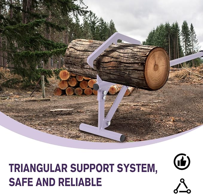 50.8" Timberjack Log Roller Lifter, Long Handle Log Roller Tool ups to 25" in Dia Logging Tools, Adjustable Log Roller Cant Hook, Heavy Duty Steel Log Jack for Rolling and Raising Up Logs