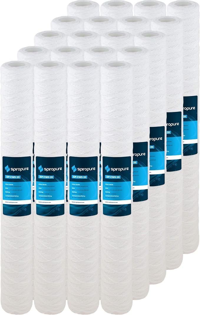 SpiroPure 20x2.5 5 Micron Sediment Water Filter SWC-25-2005 (Case of 20)