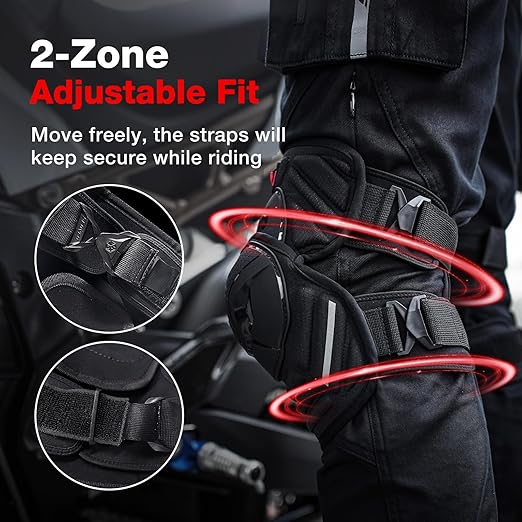 Scoyco Motocycle Knee Guards for Man - CE Level 1 Motocross Knee and Elbow Pads Adjustable Armor with TPU Protective & Dynamic Flex Racing Gear