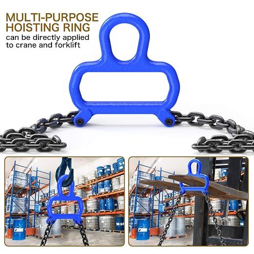55 Gallon Drum Lift - Chain Drum Lifter - 2000 lbs Capacity - Suitable for Blue Plastic and Metal Drums (Enhanced Version) - This Product is Protected by a US Patent.