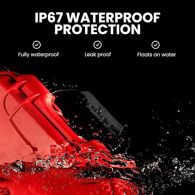 NANUK 909 Waterproof First Aid Box Empty – Durable, Medical First Aid Organizer Case, IP67-Rated, Dustproof, Impact-Resistant, and Floats (11.4" x 7.0" x 3.7") – Red | IP67 Waterproof and Dustproof, Nk-7 Resin Shell, Powerclaw Latches, Interior 11.4 X ...