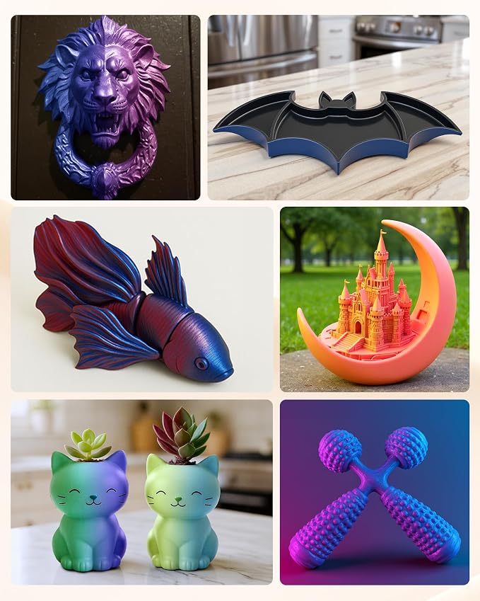 TECBEARS Dual Color PLA Filament 1.75mm, Matte PLA 3D Printer Filament, Dimensional Accuracy +/- 0.02 mm, 1KG Spool(2.2 lbs),PLA Matte Filament (Black Blue)