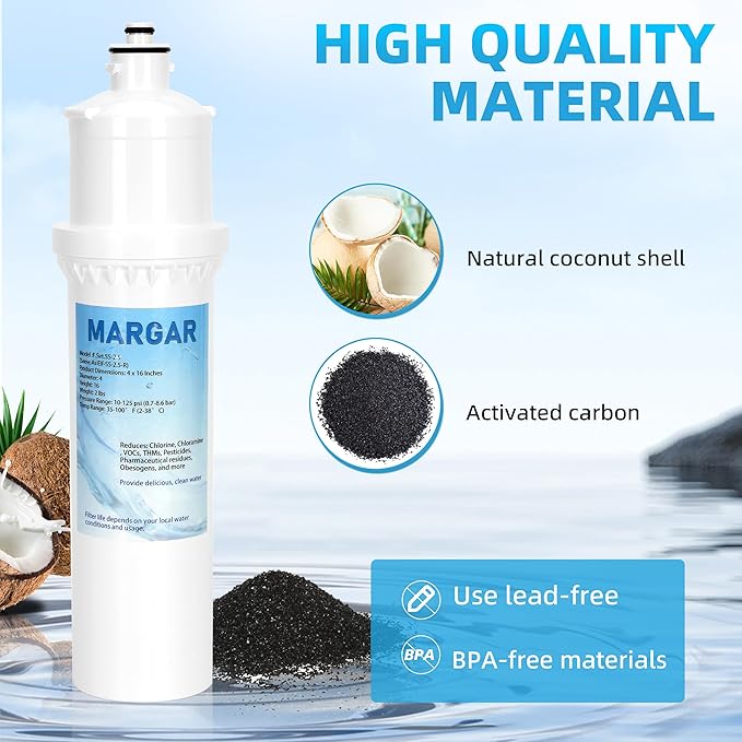Water Filter F.SET.SS-2.5, Replacement for Max Flow® Water Filter SS-2.5, Model SS-2.5 Reduces Chlorine, Compatible with EWS® SS-2.5 Water Unit, Install Directly On Faucet, 10,000 Gal 2-PACK
