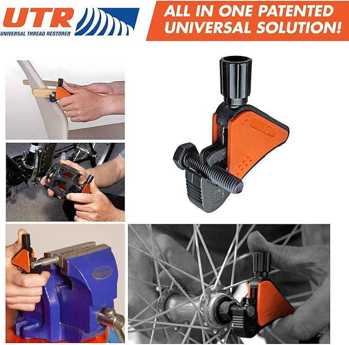 UTR - Universal Thread Restorer. External Thread Repair Tool. Easily Replaces hundreds of Dies. Automatically chases threads within range 5/32" - 1/2",4-13 mm. All In One Patented Universal Solution!
