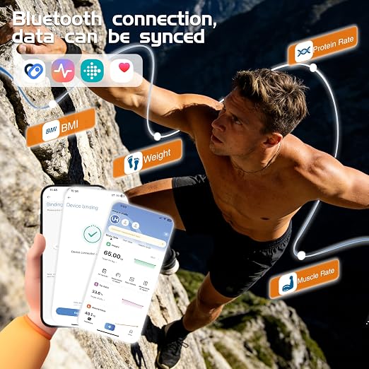 Smart Scale for Body Weight, Weight Scale for BMI, Body Fat, Muscle Mass,Bathroom Scale with 7-in-1 Display， 25 Body Composition Bluetooth Weight Scale for Health Monitoring with APP, 400lb