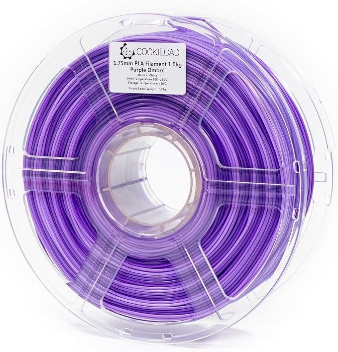 Cookiecad PLA Filament 1.75mm 1kg Rainbow Multicolor 3D Printer Filament - Purple Ombre PLA