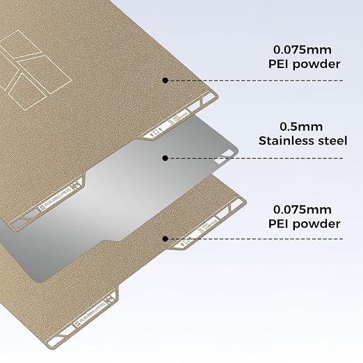 ENOMAKER Bamboo Original H2D H2S PEI Build Plate, Textured Print Bed Surface, Strong Adhesion,Self-Release When Cooled,Flexible Steel Plate,Dual Side Sheet for Bambu 3D Printer H2 Heat Bed 35.5x34.5cm