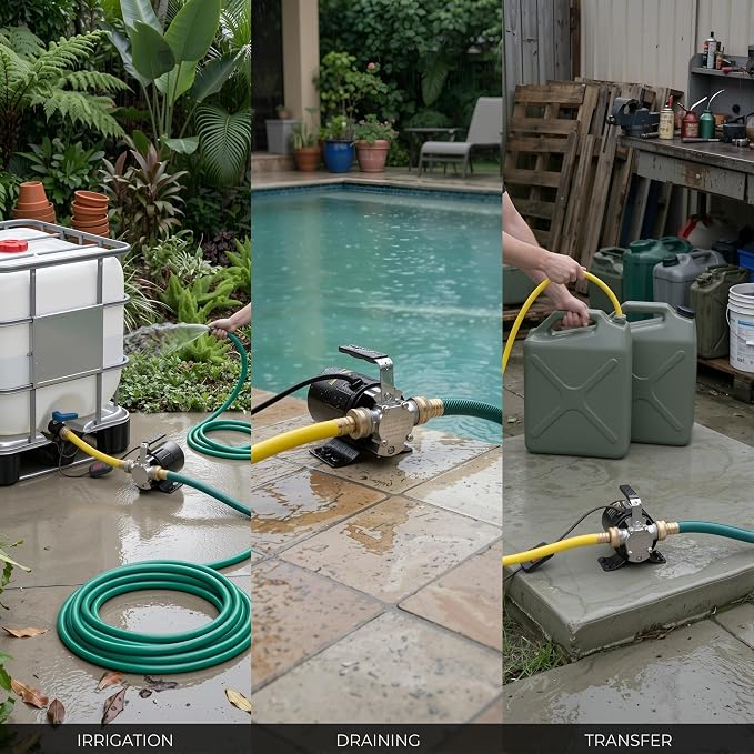 Trupow Water Transfer Pump, 115V 1/10HP 330GPH Electric Utility Water Pump with 6ft Water Hose Kit, Portable Small Water Pump For Pool Draining, Removing Water From Rain Barrel, Aquariums, etc.