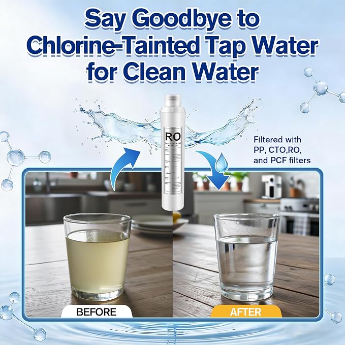 1 Pack RO Water Filter Replacement Compatible with Bluevua RO100ROPOT, 1 RO Water Filters, Improved Drink Quality, Easy to Replace for Household Daily Use Drinking