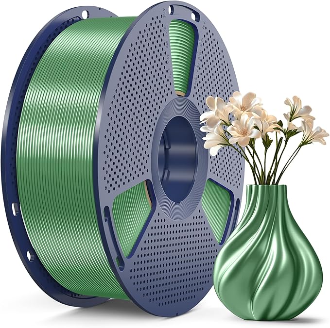 SUNLU 3D Printer Silk Filament,Shiny Silk PLA Filament 1.75mm, Smooth Silky Surface, Great Easy to Print for 3D Printers, Dimensional Accuracy +/- 0.02mm, Silk Bronze 1KG
