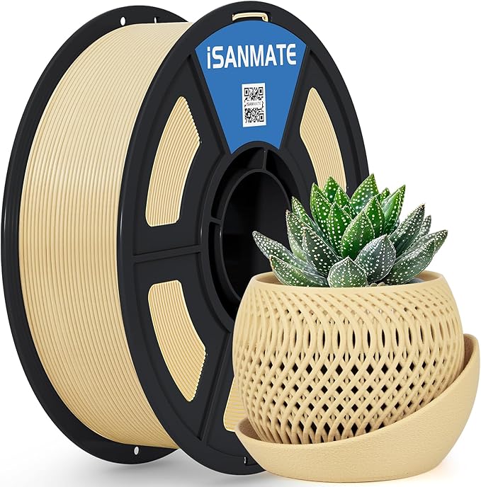 iSANMATE ASA Filament 1.75mm Beige 1KG, UV & Weather Resistant 3D Printer Filament Perfect for Outdoor Functional Parts, Dimensional Accuracy +/- 0.02mm, 1kg Spool (2.2lbs)