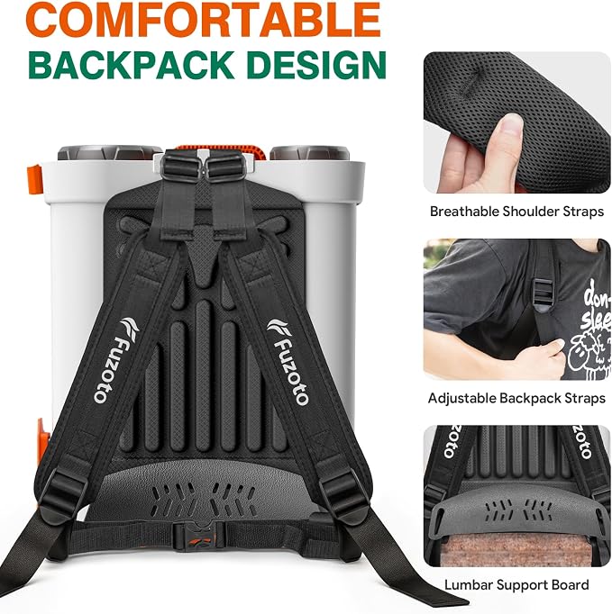 Battery Powered Backpack Sprayer 5.3 Gallon for Lawn, Garden, Yard | Built-in Mixing System,5.3GAL,45-90PSI Adjustable Pressure,6 Hours Long Battery Life,6 Spray Nozzles,39" Telescopic Wand